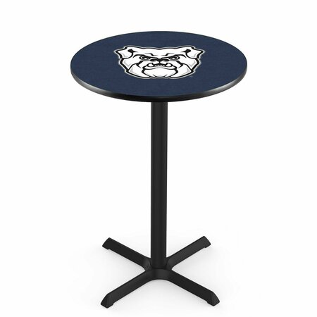 HOLLAND BAR STOOL CO 36" Blk Wrinkle Butler University Pub Table, 36" dia. Top L211B3636Butler